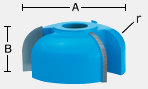 1/2" Bore Drop Leaf Cove Shaper Cutter